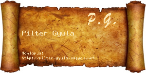 Pilter Gyula névjegykártya